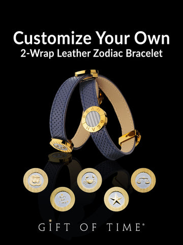 2-Wrap Customize Your Own Leather Bracelet with Zodiac Emblems