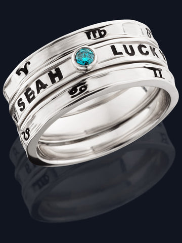 LUCKY Inspiration rings in silver with blue diamond MR-3-RS-BD